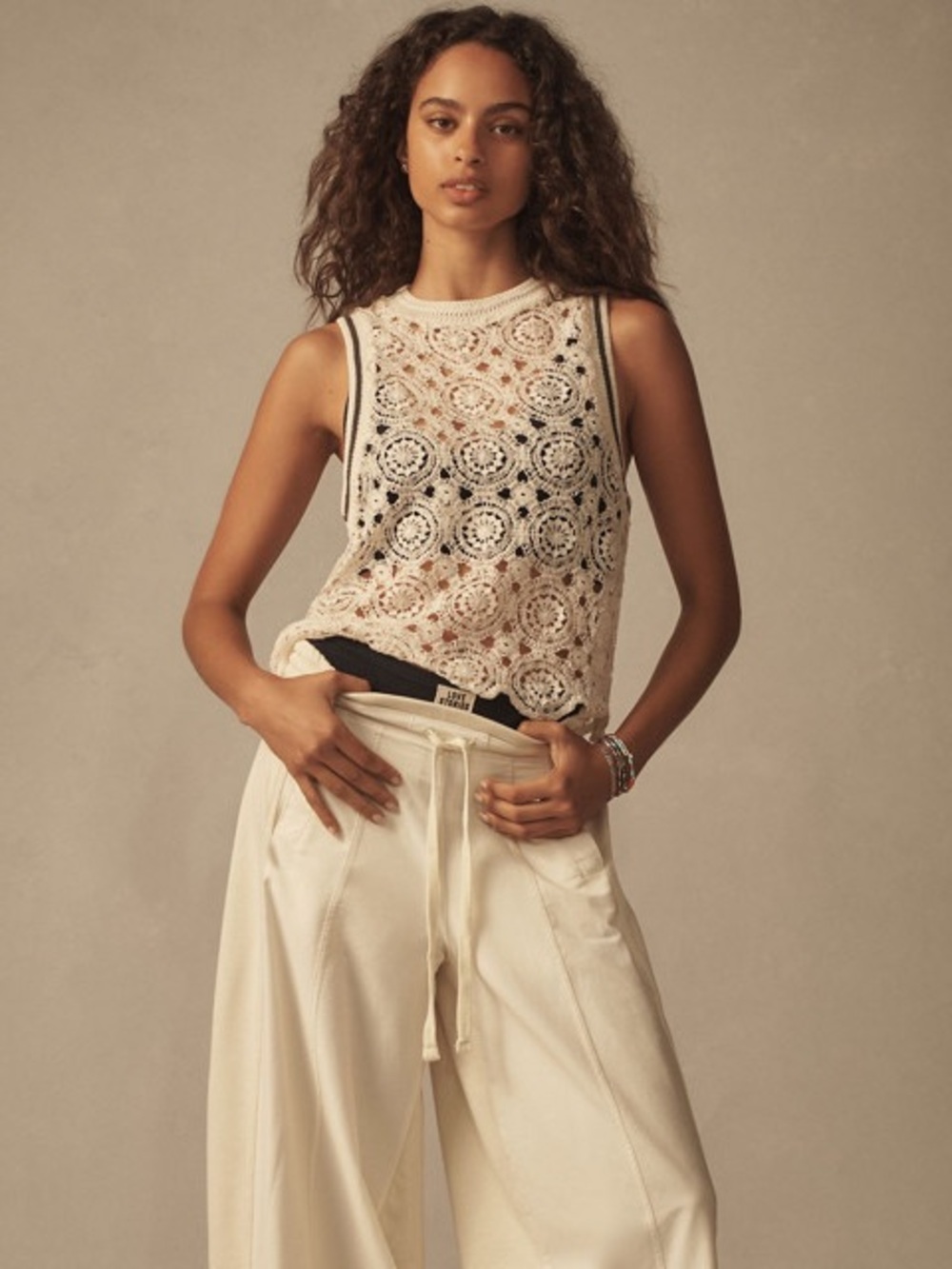 Daily Practice by Anthropologie Scalloped Lace Tank Sz Medium NWT